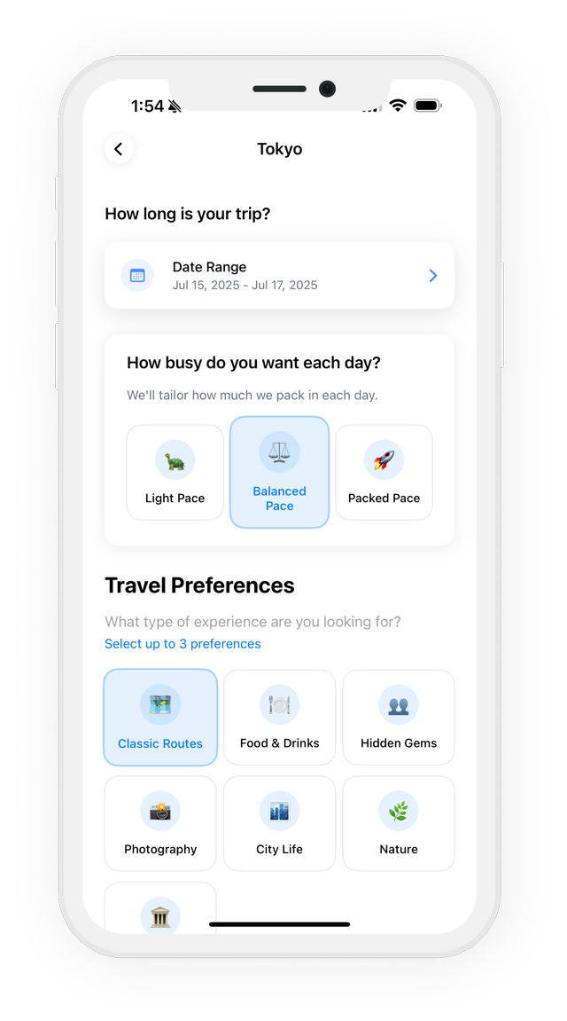 Wanderjoy App Interface